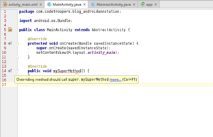 Warning sur un appel super manquant