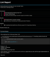 Exemple de rapport lint