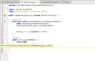 Warning sur une methode @NonNull