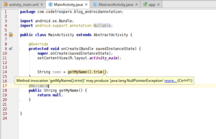 Warning sur un retour @Nullable