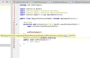 Warning sur une permission manquante