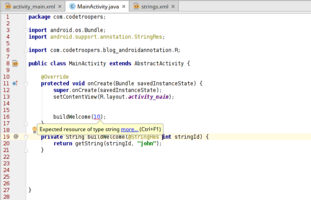 Warning sur un paramètre @StringRes