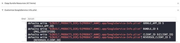 XCode build script configuration